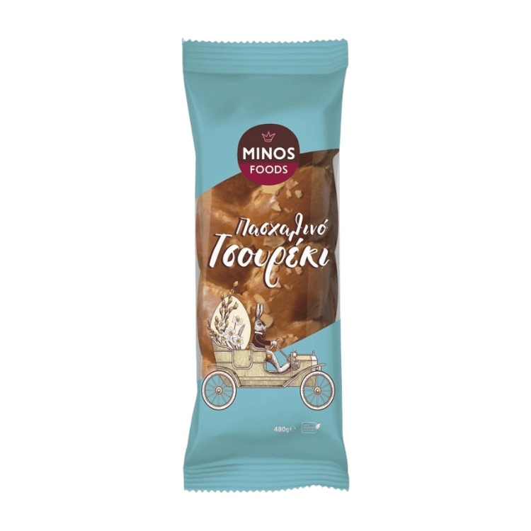 Oster Tsoureki (480g) Minos von Minos bei Araxxon  - Hochwertiges griechisches Produkt.   Oster Tsoureki (480g) Minos από Minos στο Araxxon  - Αυθεντικό ελληνικό προϊόν.